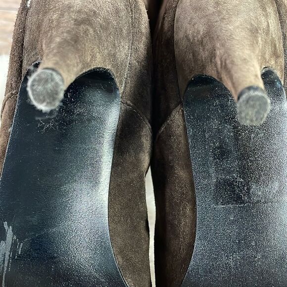 Predictions Ladies Leather Heeled Calf High Boots, Size 7 1/2M, Brown - Picture 9 of 11